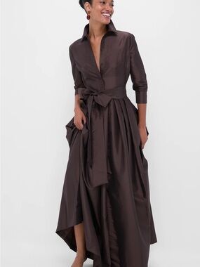 Simkhai Julip Chocolate Brown Shirtwaist gown new with tags